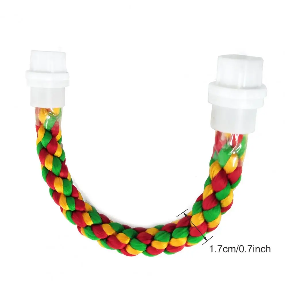 Parrot Toy Bird Toy Bird Cage Accessories Bird Perch Stand Durable Parrot Cage Toy Woven Wide Applicability Cotton Rope Pet Bird Perch Stand