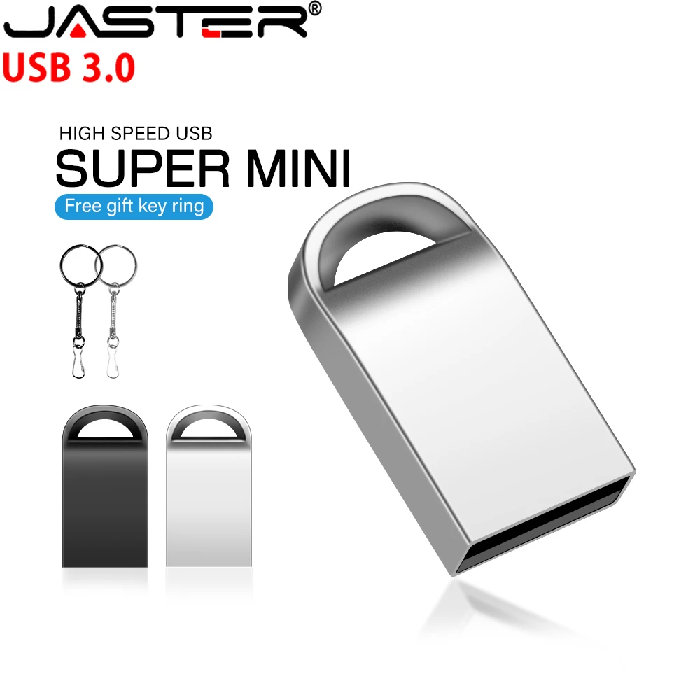 

JASTER High Speed USB 3.0 Flash Drive 128GB Metal Mini Memory Stick 64GB Creative Gift Pen Drive 32GB Free Key Ring Pendrive 8GB