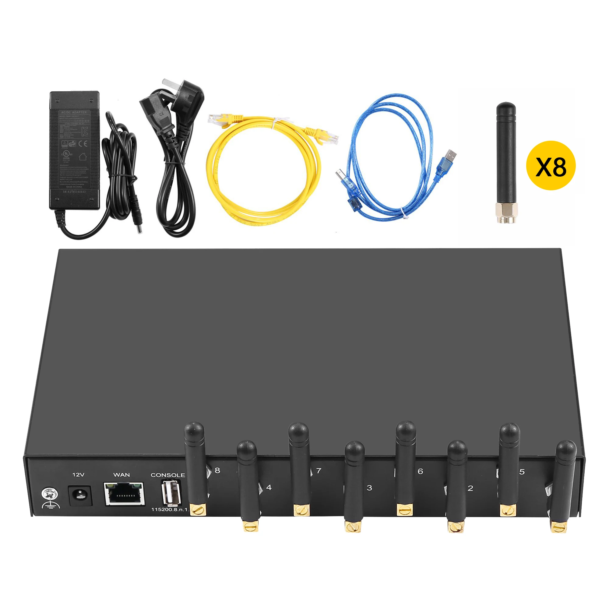 

Quectel 4G Lte Voip Gateway SK8-8 4G Gsm Voice and Sms Multi Slot Modem 8 Ports Blaster Change IMEI SMPP API Luna