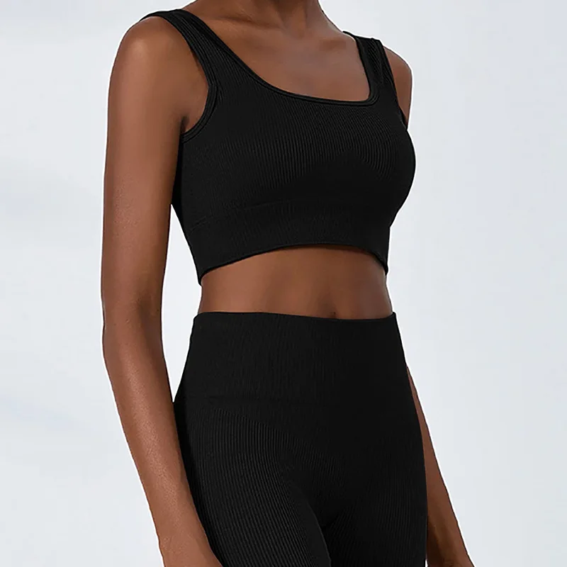 2 Pieces Set Seamless Yoga Set Gym Suits With Shorts Crop Top Sexy Bra Women's Pants Running Workout Outfit Fitness Clothing