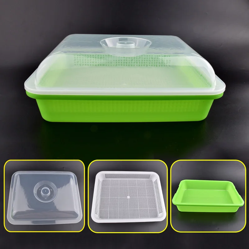 Deepen Seed Sprouter Tray With Cover Sprout Dish Growing Pot Household Plants Germination Nursery Tray