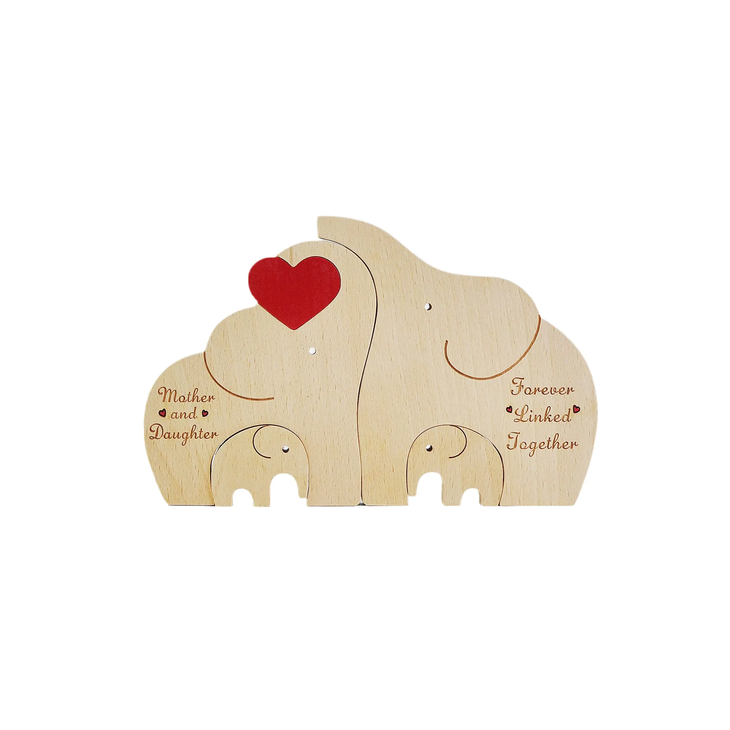 

Wooden Elephant Family Decoration Animal Statue Home Desktop Decoration Children's Room Decoration Crafts Mother's Day Gift