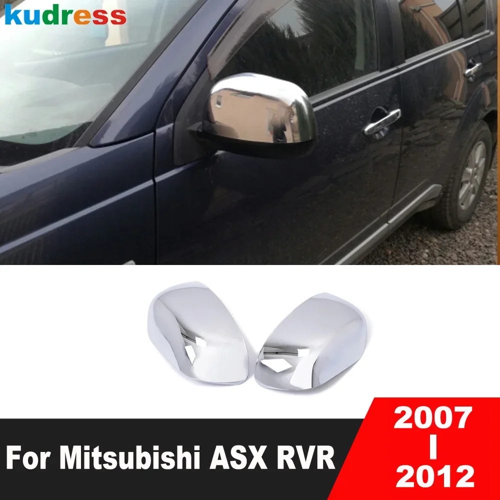 Chrome Car Rearview Mirror Cover Trim Side Door Wing Mirror Cap Accessories For Mitsubishi ASX RVR Outlander Sport 2007-2012