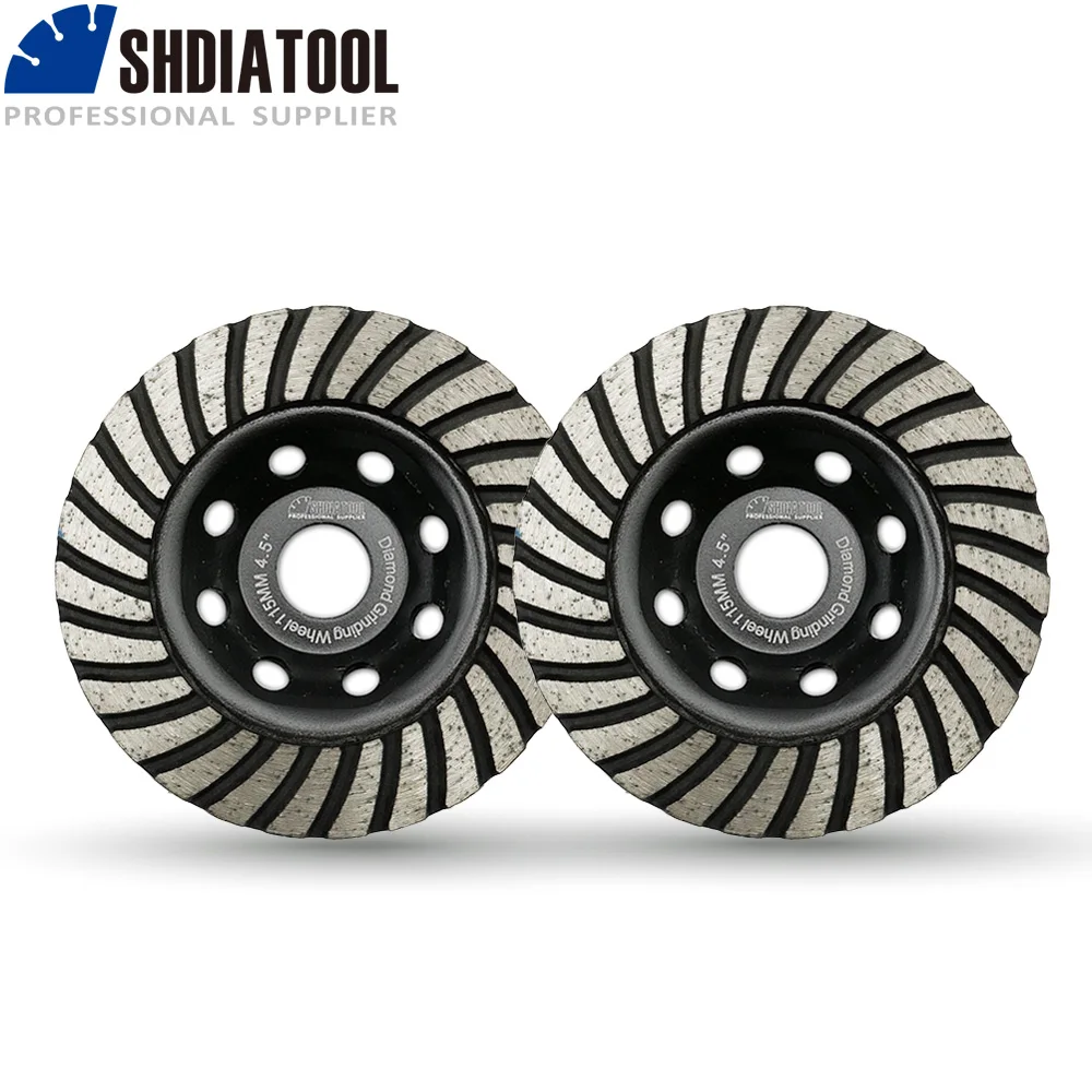 SHDIATOOL 2pcs 115mmDiamond Turbo Row Grinding Cup Wheel Concrete Masonry And Some Other Construction Mater 4.5" Grinding Disc