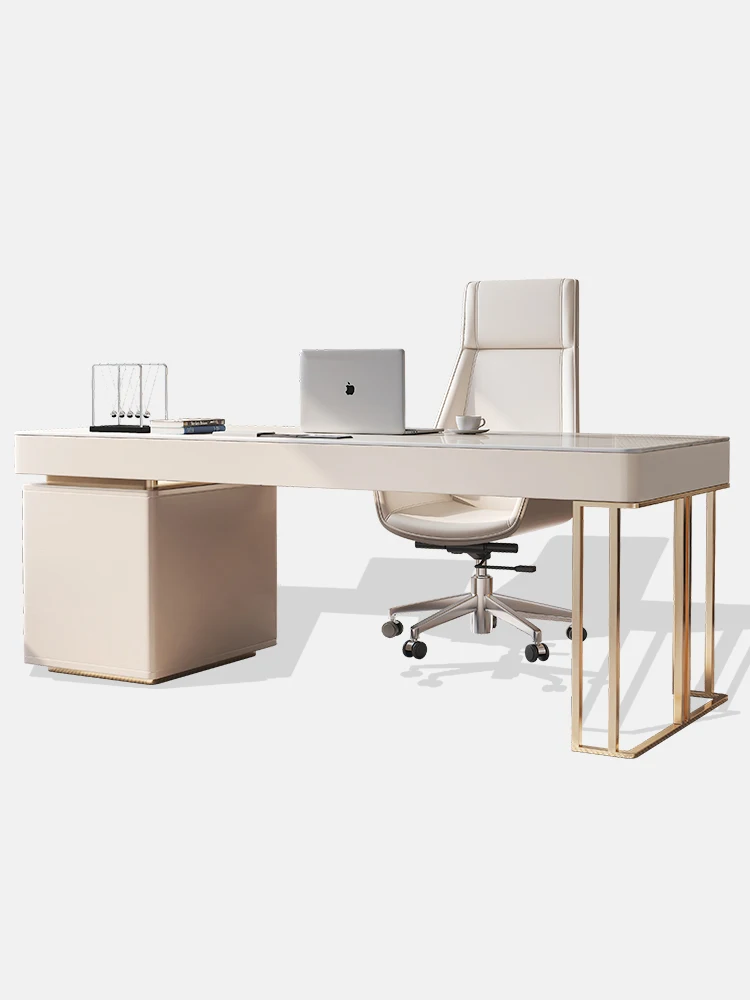 

Modern light luxury small apartment study room, office home integration, desk simple