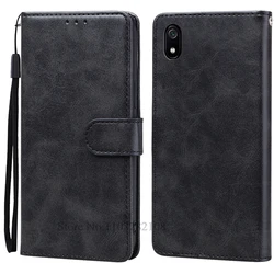 Leather Wallet Flip Case - Soft, Durable Protection for Redmi 7A (Black)