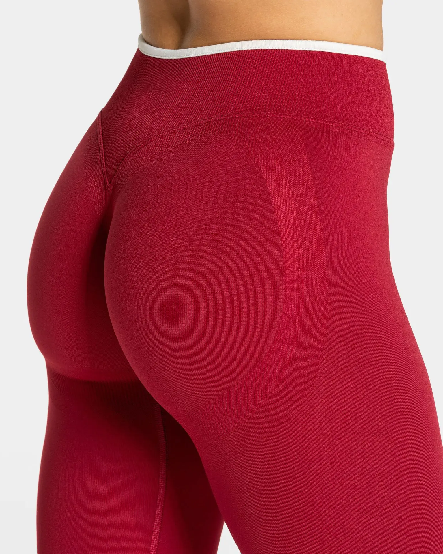 Women Solid Color Seamless Leggings White Edge Waist Tight High Waist Hip Lifting Yoga pants 2026New