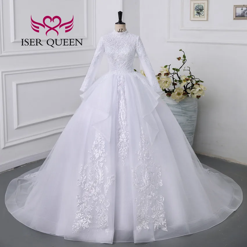 Customized Full Lining Arab Muslim Wedding Dress 2026 For Women Long Sleeves Lace Appliques Sweet Customized Full Lining Arab Muslim Wedding Dress 2026 For Women Long Sleeves Lace Appliques Sweet