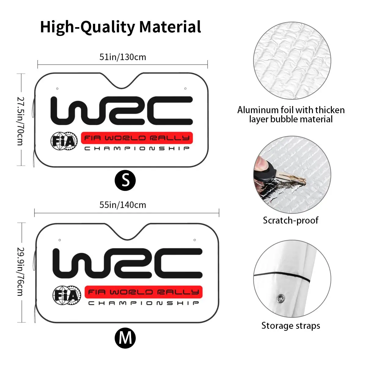 WRC Windshield Sunshade Folding Blocks UV Rays Sun Visor Protector