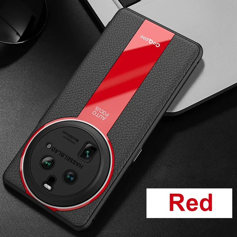 Luxury Lichi Leather Ultra Thin Matte Case with Soft TPU and Lens Protection