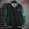 10XL Plus Size Baseball Jacket Men Fashion Casual Patchwork Jacket Coat Male Varsity Jacket Coat Big Size 10XL 1