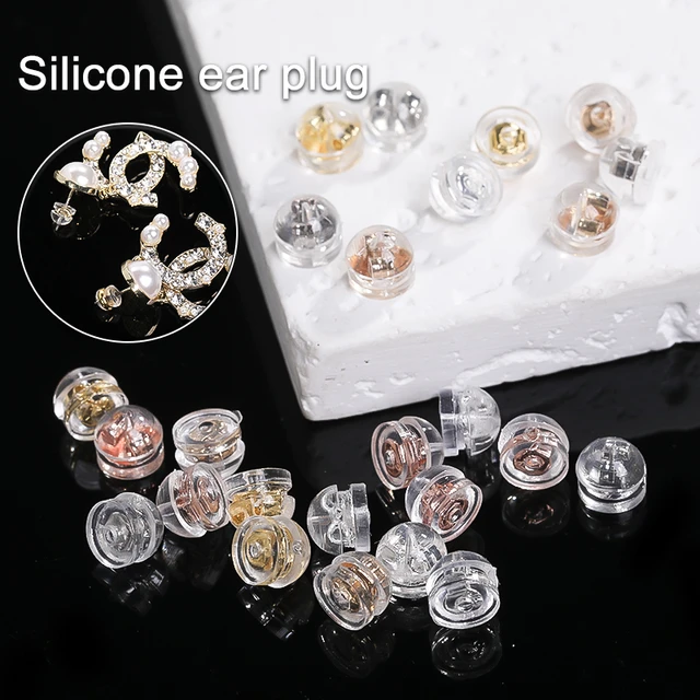 20/40/60Pcs Soft Silicone Ear Back 5MM Rubber Earring Stoppers Ear Studs  Transparent Caps Supplies For Jewelry Earring Findings