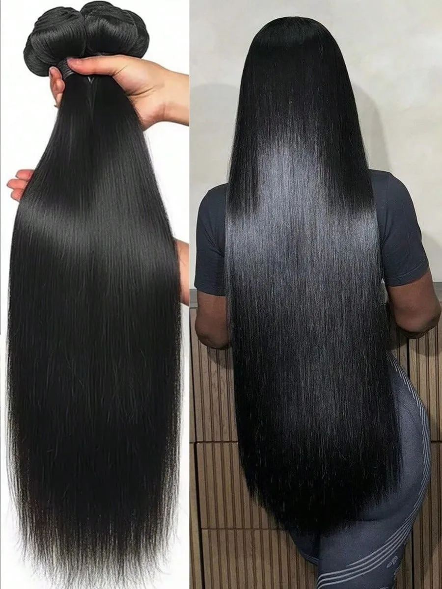 32 34 36 Inch 15A Human Hair Bundles Straight Bundles Human Hair Unprocessed Brazilian Virgin Hair Straight 3/4 Bundles Unit 1