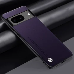 Leather Carbon Fiber Silicone Protective Phone Cover for Pixel 9 Pro (Roland Purple)