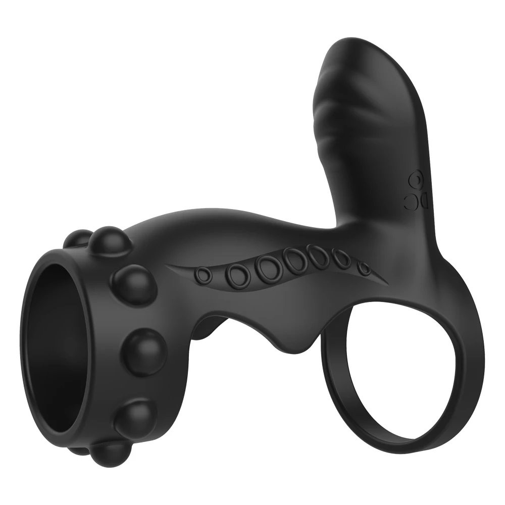 Vibrating Penis Ring Sleeve Clitoral G Spot Stimulator for Women 10 Intense Vibration Dual Rings Adult Sex Toys for Men Erection