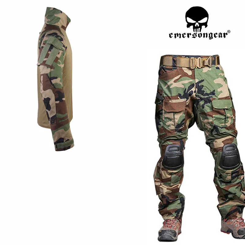 Emerson Combat Gen3 Shirt Pants Suit Airsoft bdu Tactical Uniform with Knee Pads 