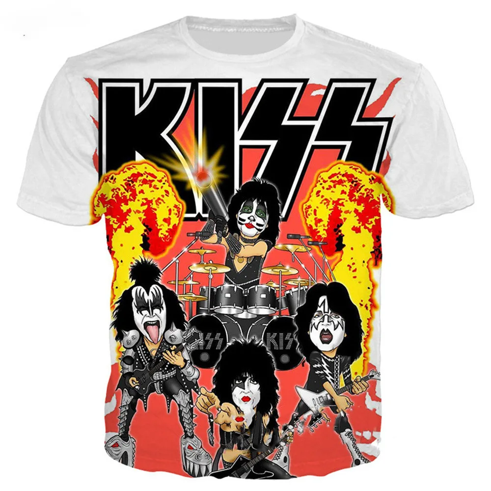 Kiss Band 3D Print Short Sleeve T Shirt