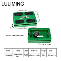 Aluminum Alloy Quick Release Plate for Camera Tripod - Premium Photography Accessory (EX50 1PC)