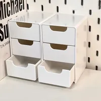 1pcs Three-Compartment Drawer Storage Box – Multi-Functional, Stackable, for Office Supplies, Jewelry, Cosmetics 4