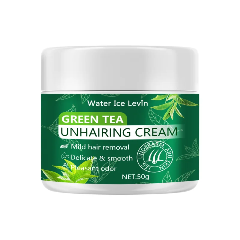 קרם הסרת שיער תה ירוק - נוסחה עדינה ויעילה - לעור חלק וחלק - ריח נעים