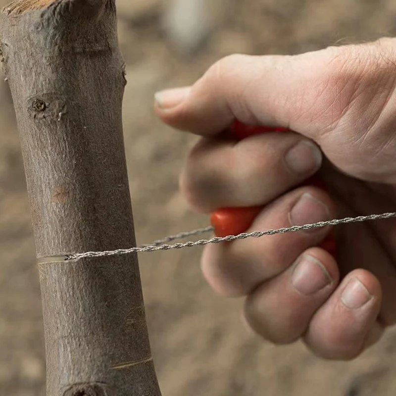 Stainless Steel Hand Pulled Wire Saw Rope Multipurpose Mini Pocket Saw Survival Equipment For Outdoor Camping Tree Cutting Tool