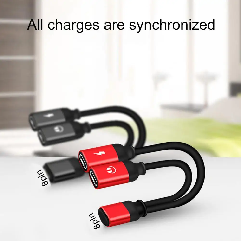 Aluminum Alloy Headphone Jack Fast Charging Port Cable for iPhone 2-in-1 Splitter Dual Converter