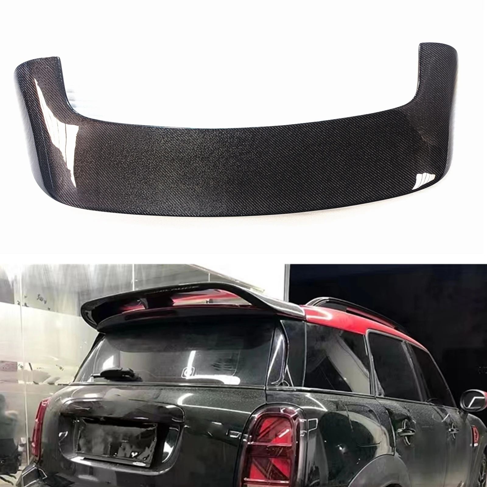 

Carbon Fiber Car Rear Roof Spoiler Wing Lip Tailgate Window Splitter Flap Auto Part For Mini Cooper Countryman F60 JCW