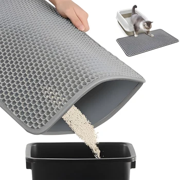 Cat Litter Mat Double Honeycomb Layer Design Waterproof Non-slip material Cat Litter Tray Mat 40CM*60CM