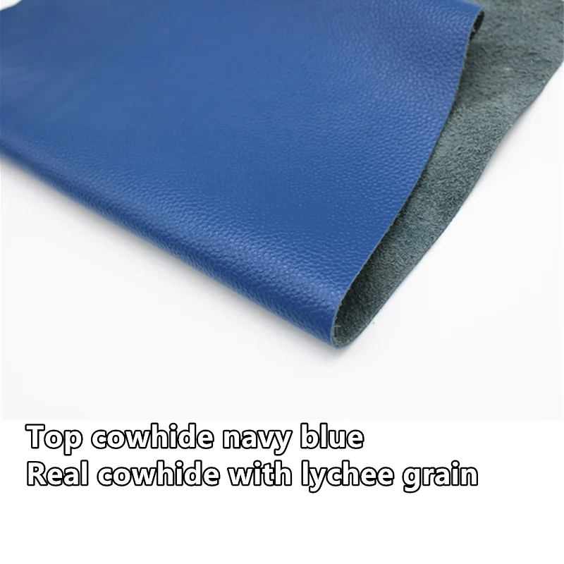Genuine Cowhide Leather Fabric Navy Blue Top Layer Whole Material Sofa Bed Furniture Handmade DIY leather fabric leather material handmade leather