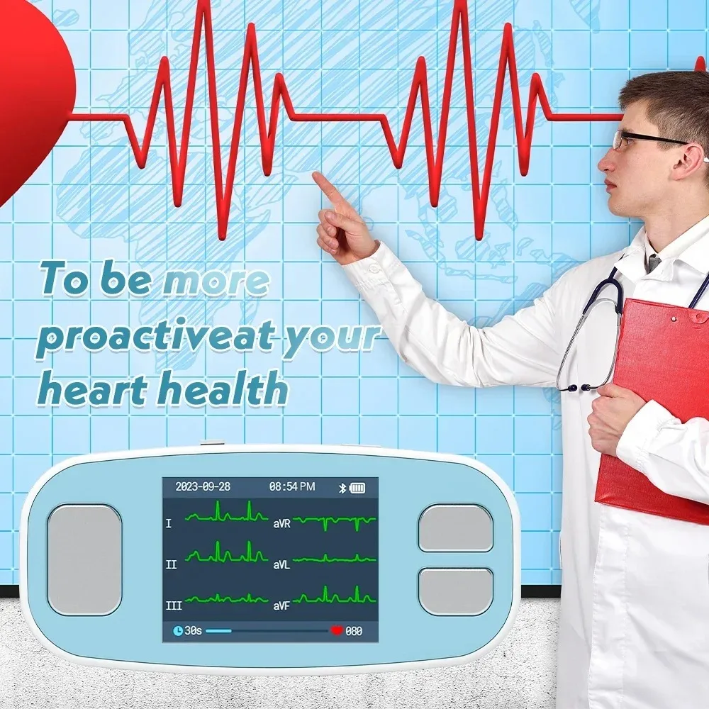 Digital ECG Holter Monitor Bluetooth App EKG Heart Rate Monitor Wireless Machine 6 Lead EKG M&aacute;quina ecg monitor