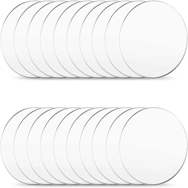 Transparent Acrylic Plate Plexiglass Disc Board for Cake Topper Baking Decor Photo Frame Display 20-80mm 2/5/10Pcs plastic acrylic sheet