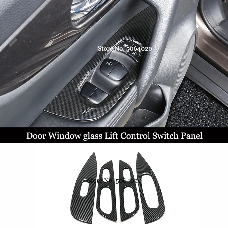 Per Nissan X-Trail Xtrail T32 Rogue 2014-2018 Car Door Window Glass Lift Control Switch Panel Cover Abs Carbon Trim Accessori