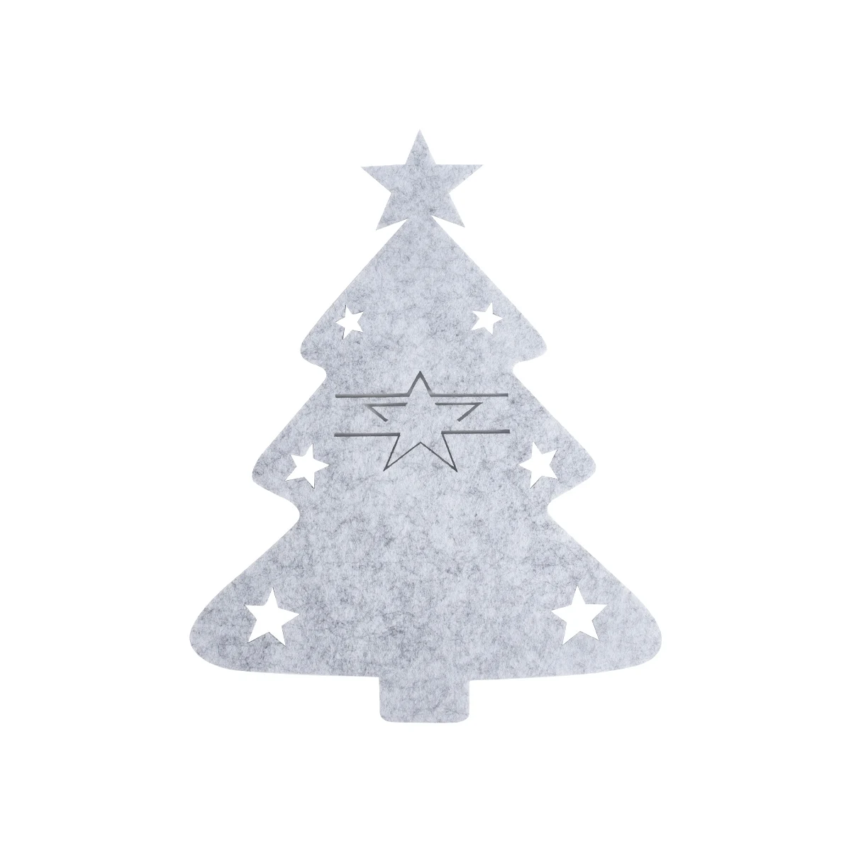 18 Portaposate Natalizi In Feltro Grigio A Forma Di Albero – Riutilizzabili, Per Decorare La Tavola Delle Feste - 4