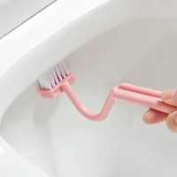 Toilet Cleaning Brush S Shape Portable Wc Scrubber Curved Side Bending Handle Corner 1