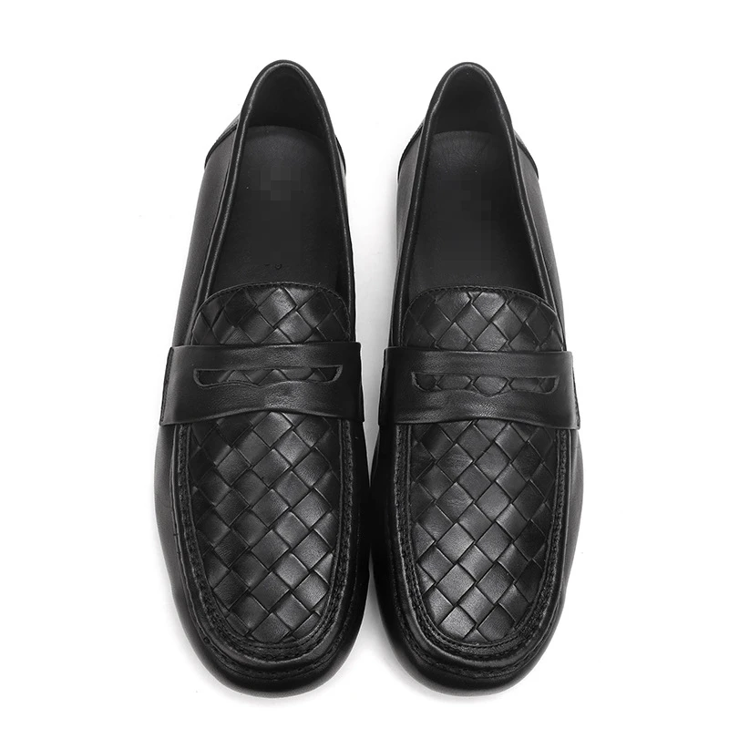 

2023 New Cowhide Soft Sole Driving Shoes Cover Footwear Leather Shoes Fashion Lazy Single Shoe Men