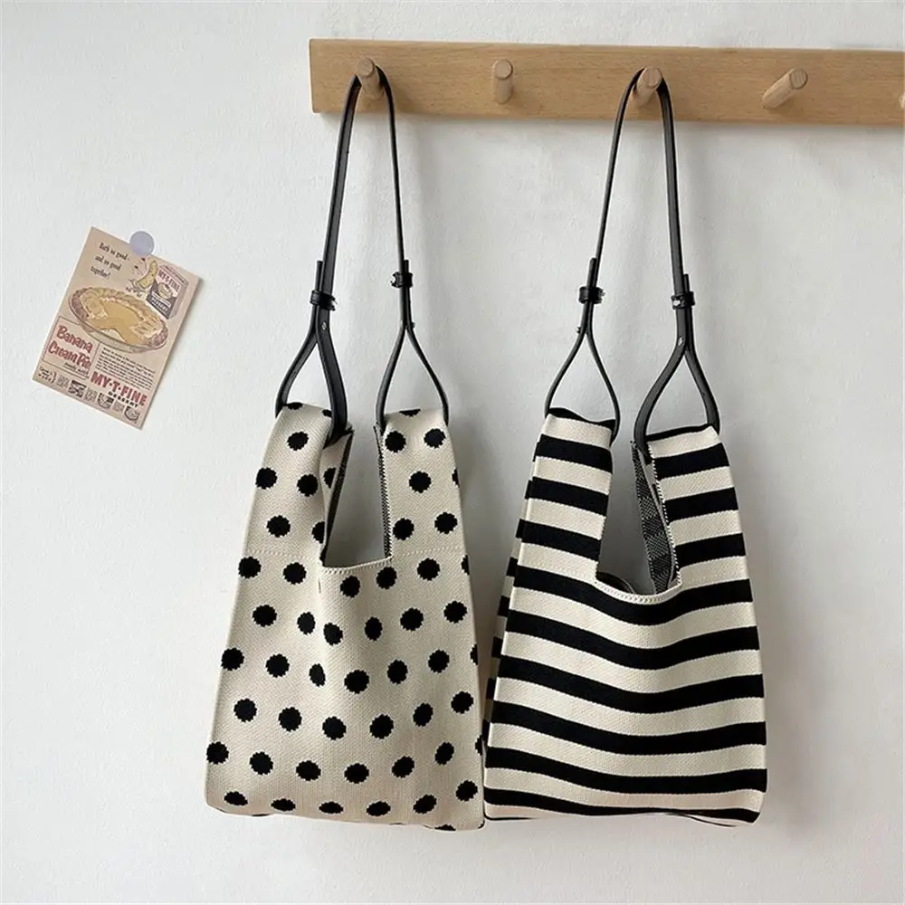 

Casual Handmade Knot Knit Handbag Wrist Bag Shopping Bags Tote Bag