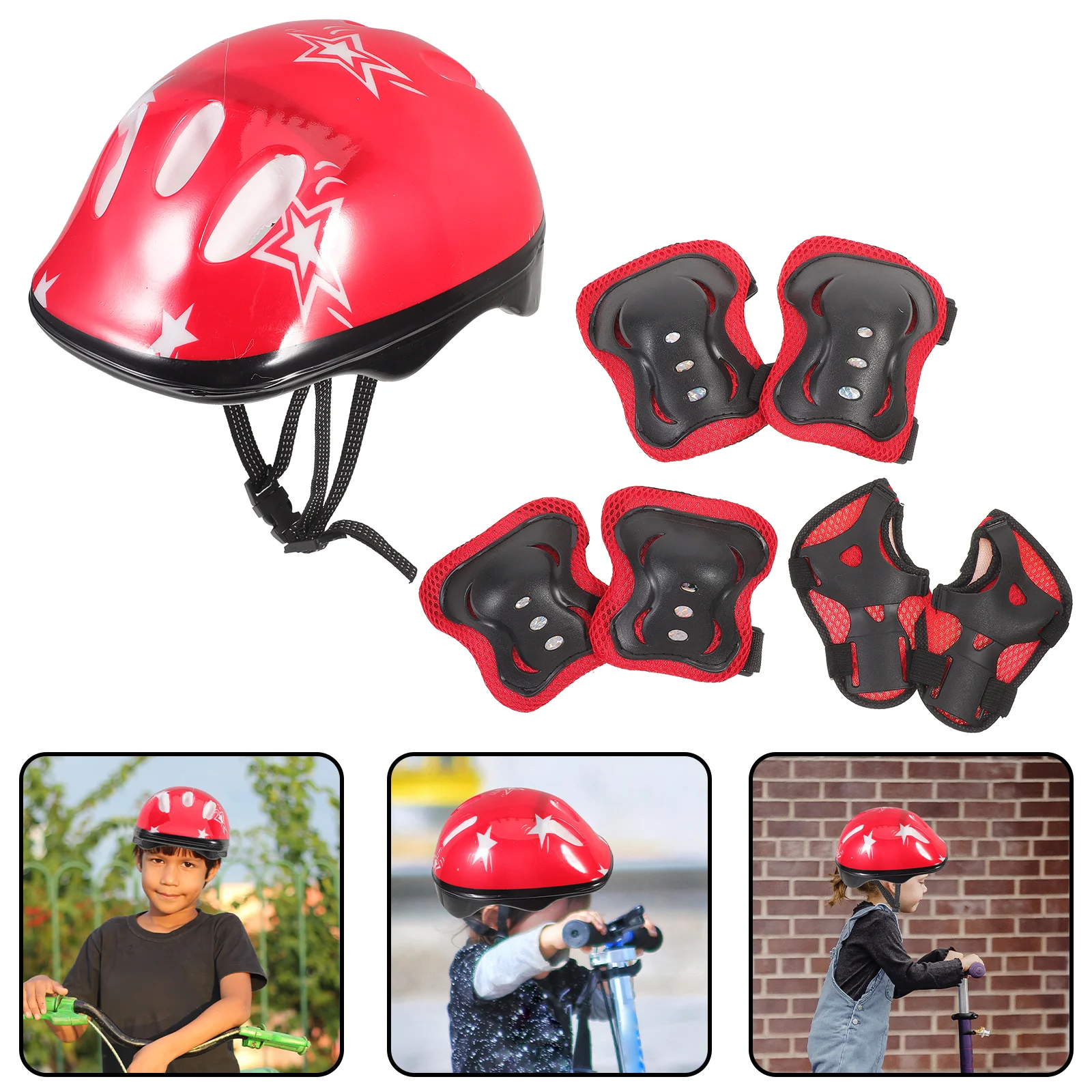 

Children's Knee Brace Skating Protective Gear Sports Protector Hand Pads Flame