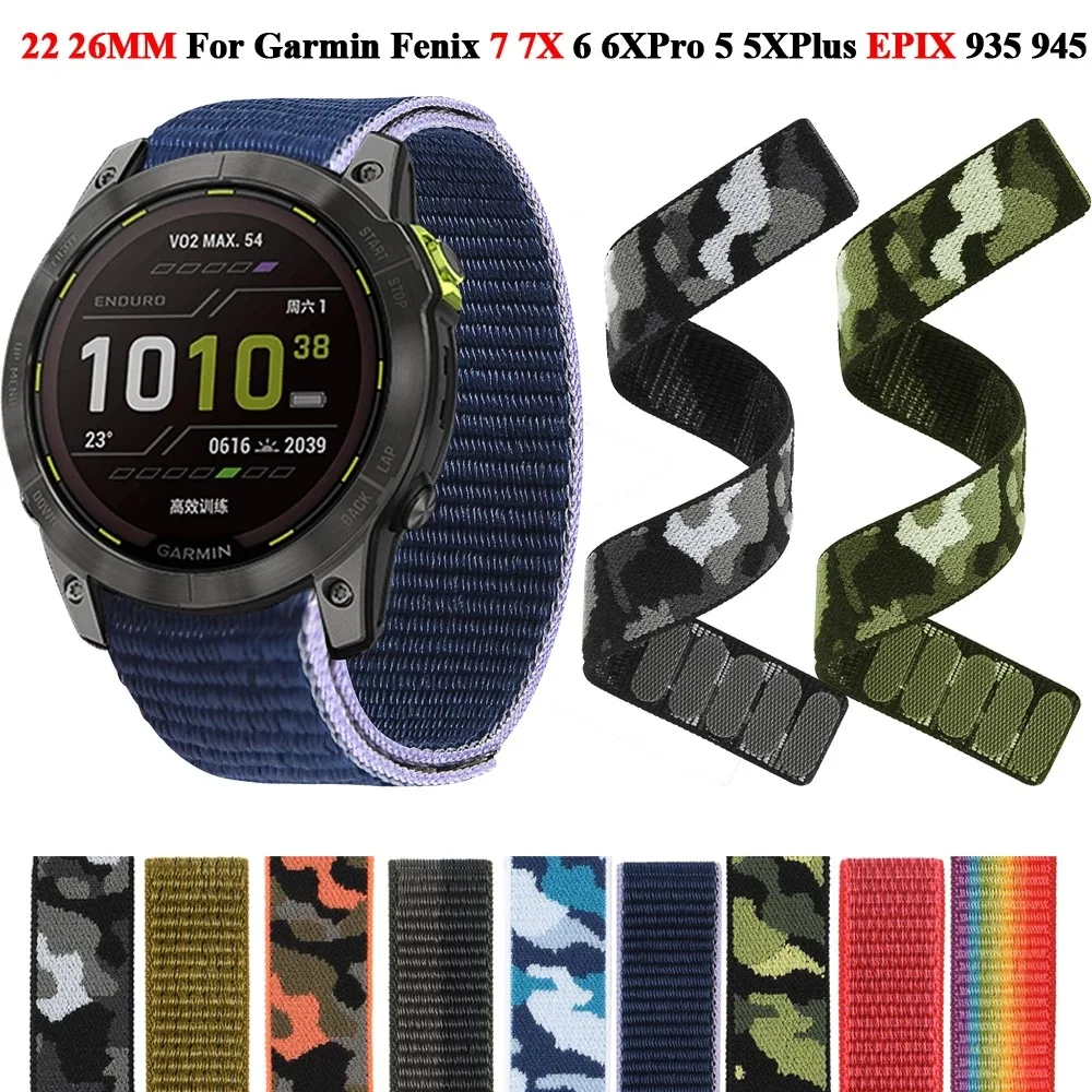 

22 26mm nylon strap for Garmin Fenix 7X 7 6 5