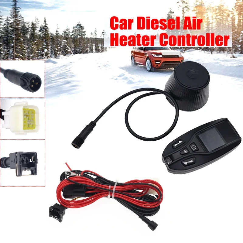 12V 24V Car Truck Air Heater Remote Control LCD Monitor Switch Parking Heater Controller Thermostat For Diesel W/ Harness