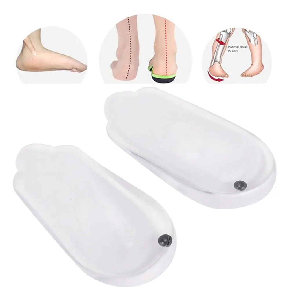 1Pair Silicone XO Leg Correction Insole Fallen Arch Supports Elastic Orthopedic Insoles Foot Posture Corrector Children Adult