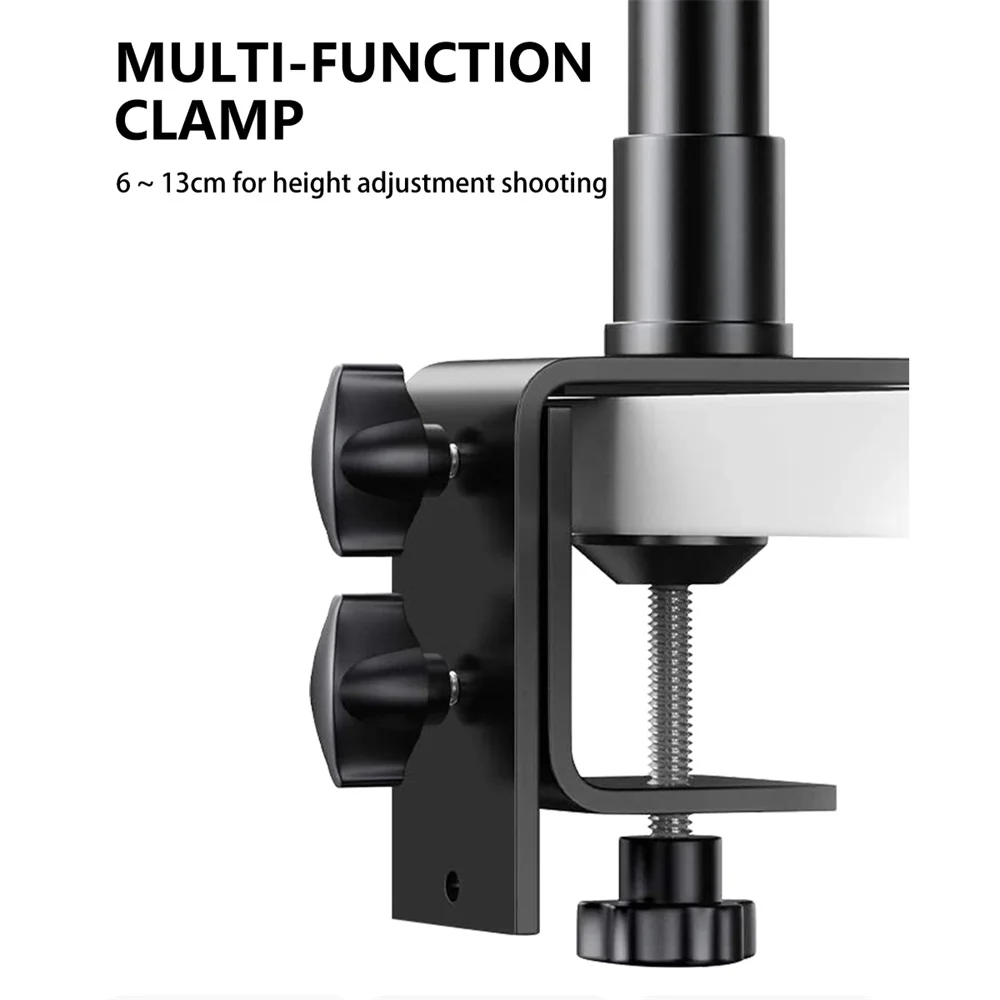 Desk Mount Stand DSLR Camera C Clamp Light Stand Photographic Light Boom With Ball Head for Phone Video Ring Zoom