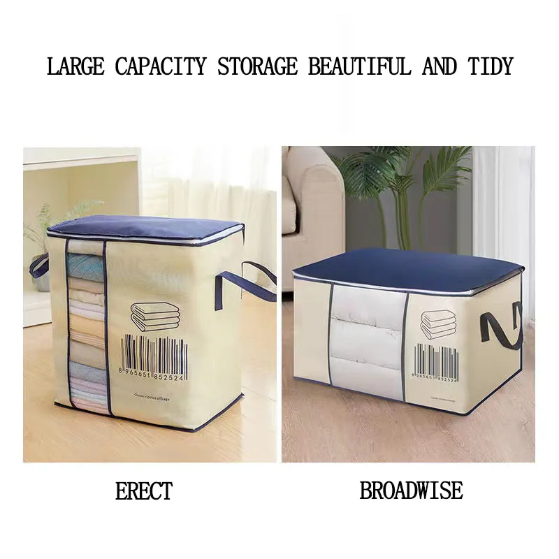 Large-Capacity Clothing Storage Bag Case Box Quilts Blankets Pillows Clothing Sorting Organizer Bag DustProof Closet Decor 6