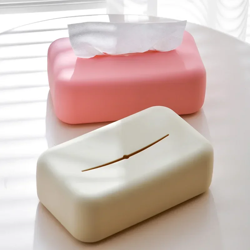 Light Luxury Tissue Box Soft Waterproof Tissue Box Cover Silicone Reusable Wet Wipe Box Holder Bathroom Kitchen Paper Holder 2
