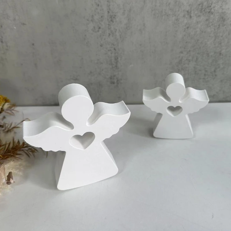 Silicone Mold 3D Angel Candle Mold Little Wing Angel Resin Pendant Silicone Mold DIY Plaster Concrete Resin Ornament Gifts Home Decor
