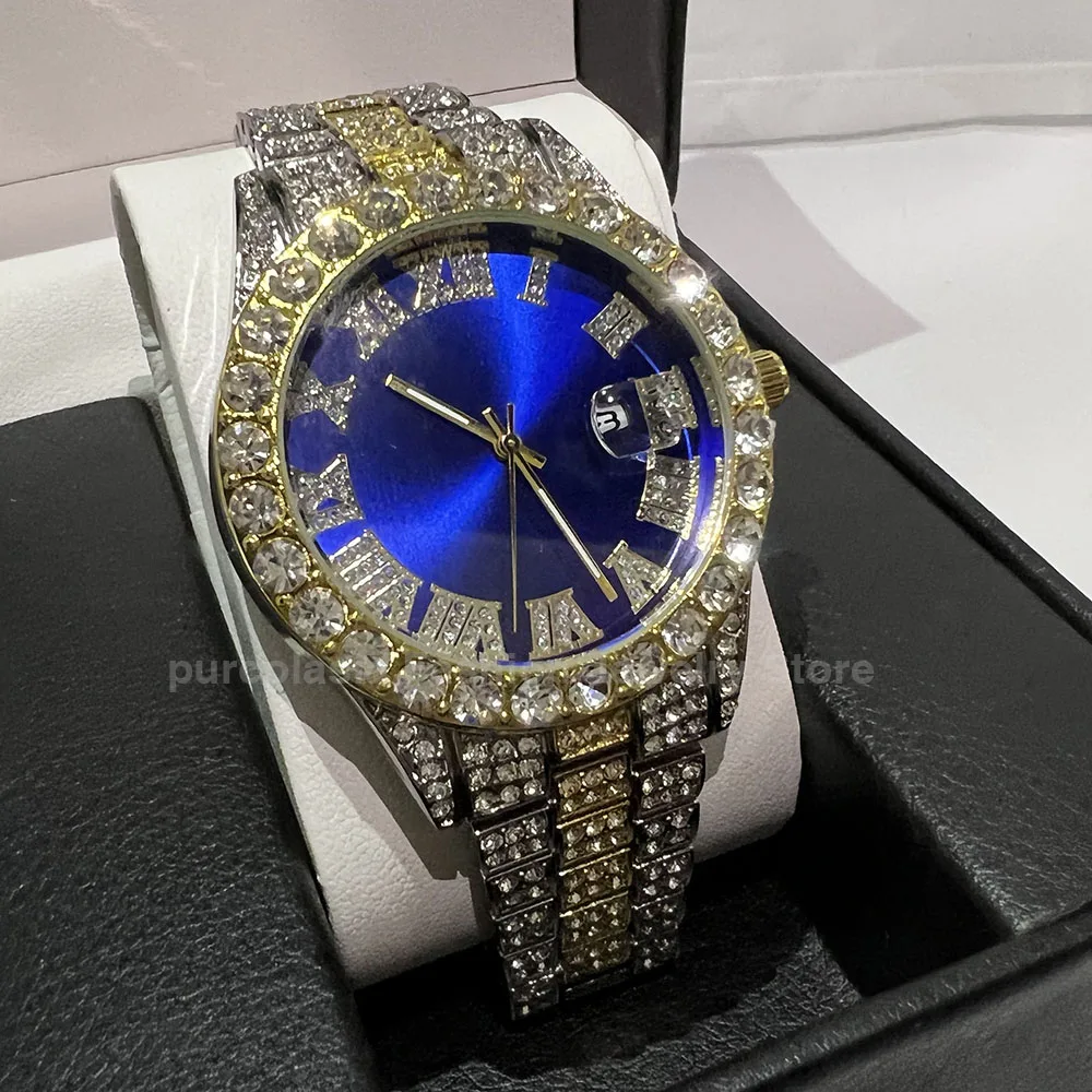 Iced Out Rolex Diamantes Imitacion Reloj De Lujo Con Diamantes De