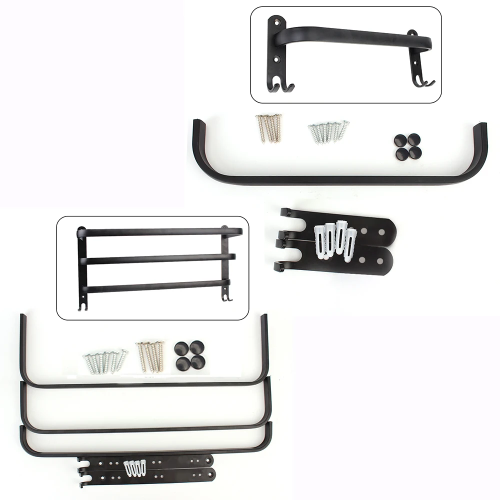 Description Picture 6 of itemRod Towel Rack 30-50 CM Bathroom Accessories Towel Hanger Aluminum Multilayer Wall Mounted Towel Holder