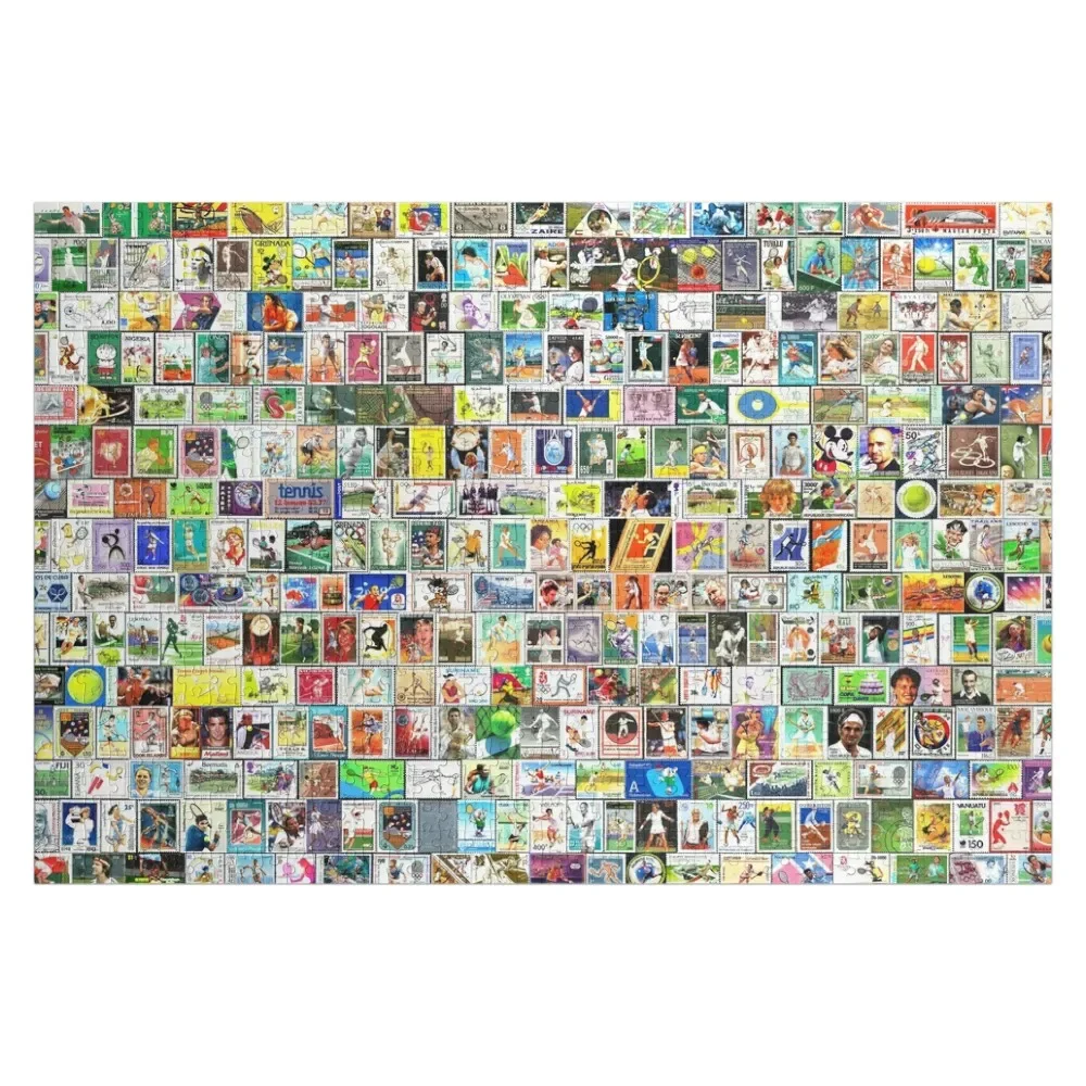 

Tennis Stamps Jigsaw Puzzle Name Wooden Toy Custom Jigsaw Puzzle