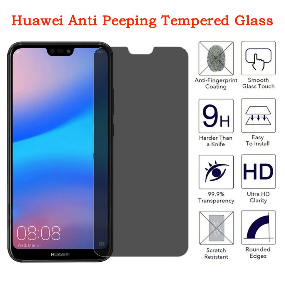 

Антишпионское закаленное стекло для Huawei Nova 3, 3i, 3e, 4, 4E, 10 шт.