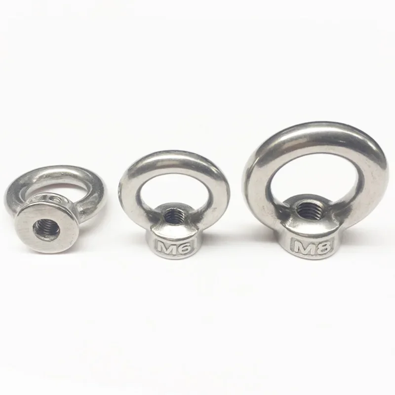 1~10Pcs 304 Stainless Steel M3/M4/M5/M6/M8/M10/M12/M14/M16/M18/M20/M24-M36 Lifting Eye Nuts Ring Eyebolt Ring Hooking Nut Screws