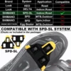 BUCKLOS Road Bike Aluminum Pedals 6 Degree Bicycle Self-Locking Pedal with Locking Plate for SPD-SL Cr-Mo Steel/Titanium Spindle 5